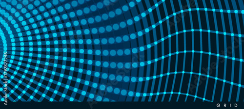 Lattice structure. Science or technology background. Graphic design. 3d grid surface. Abstract vector illustration.