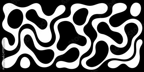 Abstract organic shapes pattern with black and white contrast