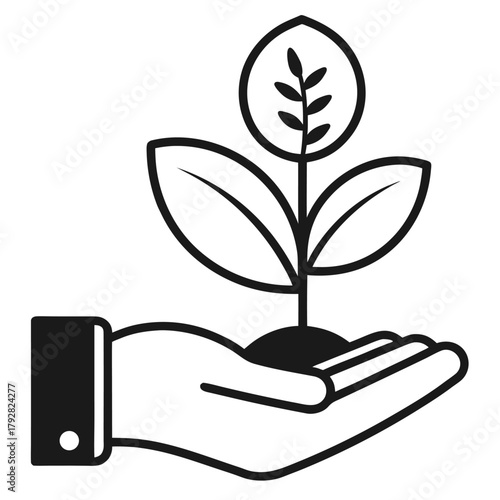 hand holding a growing finance