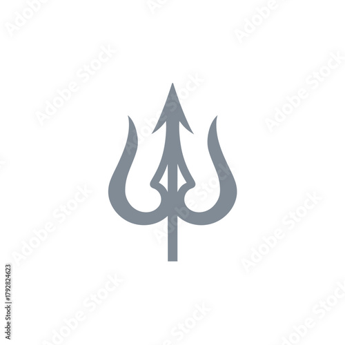 Trident symbol isolated on white background for design elements