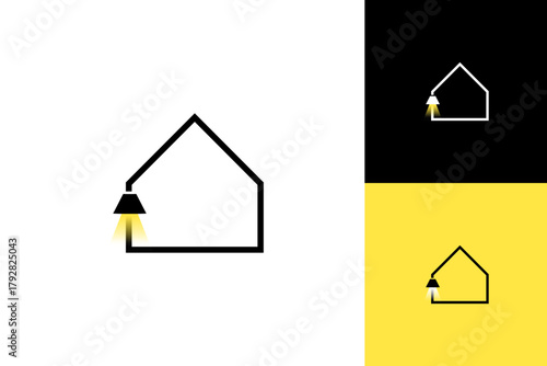 home interior logo design vector template