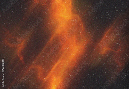 Fotografie Vibrant orange flame like abstract texture with swirling ribbons of fire across