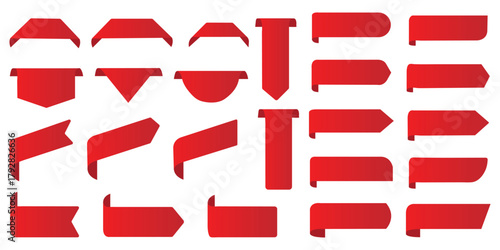 label banners web page new tag badges icons red sticker signs corner label banners ribbons product