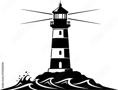 lighthouse stencil icon vector illustration
