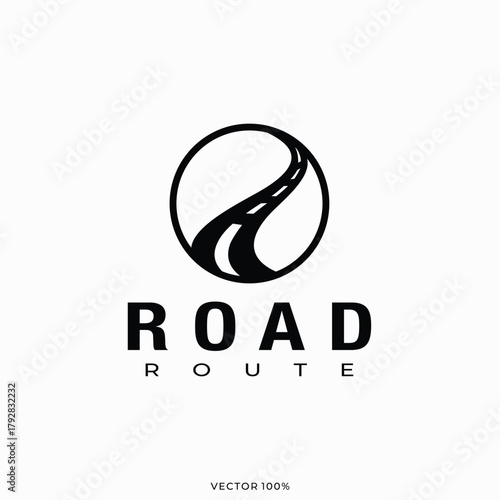 Road Route Logo with Circular Path Design