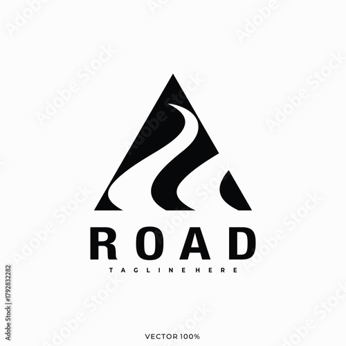 Minimalist Road Path Triangle Logo