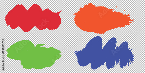 Brush paint stroke vector background. colorful ink texture on white paper. Collection of vector paint bold brush strokes, hand drawn thick grunge lines and rectangle shapes modern grunge.