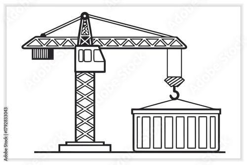 Building and Construction Industry Illustration Set Workers, Tools, and Architecture Vectors