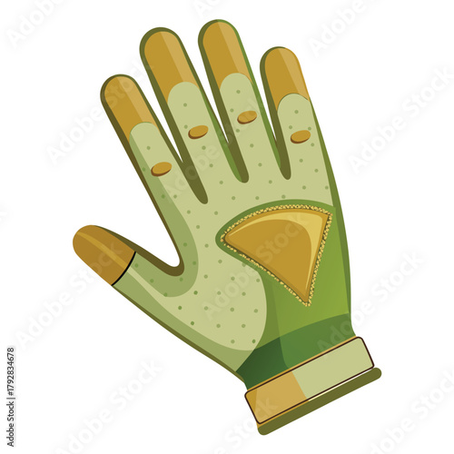 Green cycling glove illustration on a white background