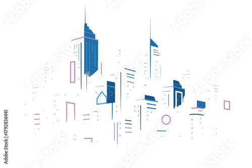 Glow fusion vector style colors icon numbers no neon marks signs skyline