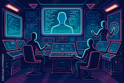 Lights icon bubbles ai negative aesthetics vector displaying futuristic command control marks