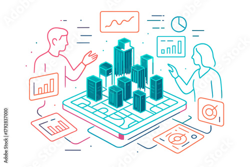 Hub icon collaboration vector advanced cyrillic shapes holographic bubbles emojis no characters