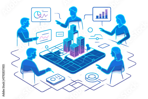 Collaboration no chinese surfaces hub glowing futuristic icon any chrome holographic vector