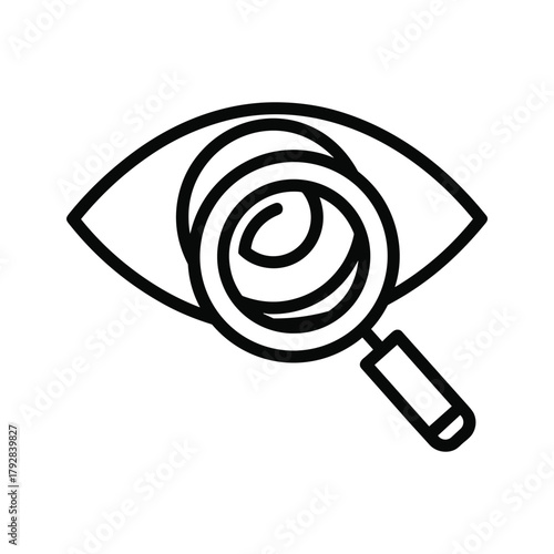 Magnifying glass over eye