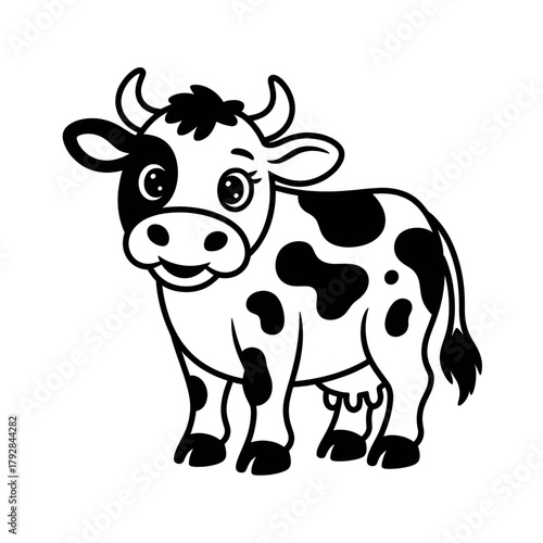 A cartoon cow illustration vector style