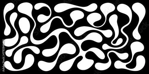Abstract organic shapes with flowing curves and smooth transitions on a black background