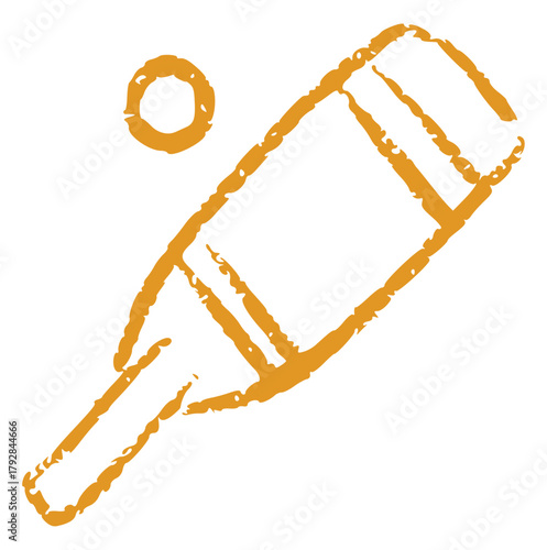Hand Drawn Crayon Cricket Bat and Ball Icon: Rough Sketch of Game Equipment, Perfect for Sport Competition, Team Event, World Cup, School Athletic, or Casual Play Graphic Element