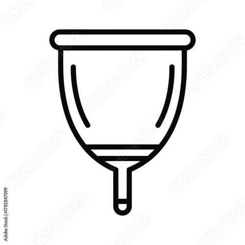 Line art icon of a menstrual cup