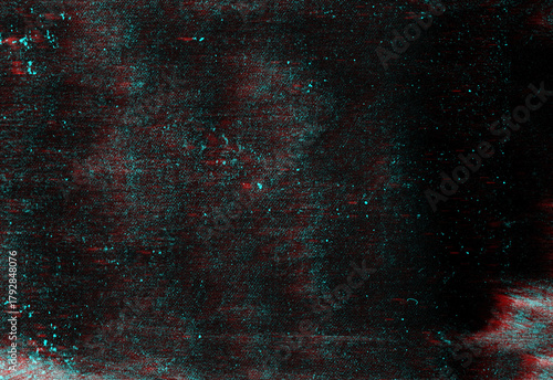Abstract cosmic background featuring a dark void field speckled with teal and red star clusters, wispy cosmic dust textures, subtle glow, and atmospheric mood for sci fi design