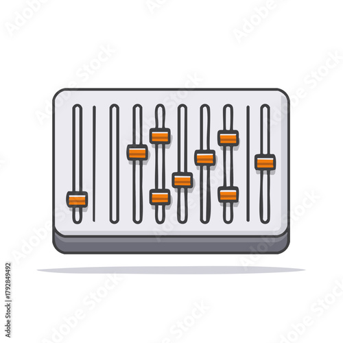 Audio Mixer Faders Control Panel Icon Flat Design
