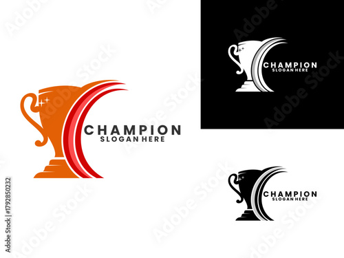 Trophy elegant logo design vector template. Trophy logo design vector icon