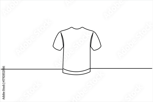 T-shirt icon continuous one line art drawing of minimalist style clothing apparel outline vector illustration design