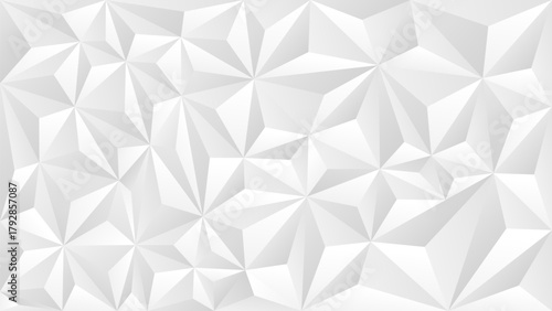 White geometric low poly faceted abstract background pattern design art