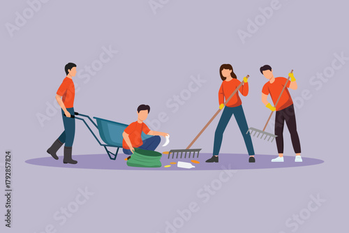 environmental cleanliness loving community. community concept. colored flat vector illustration isolated