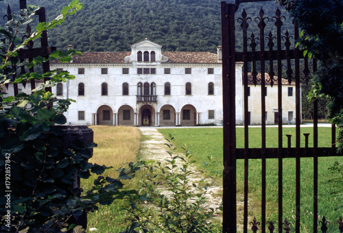 Exterior of historic villa near Belluno, Italy