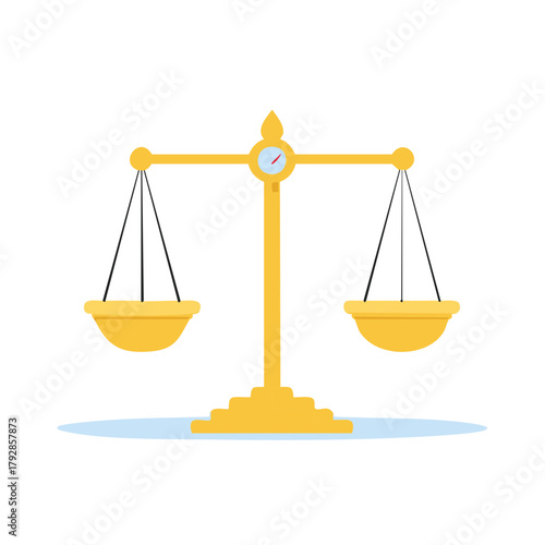 Golden justice scales graphic symbolizing balance legal fairness and decision making