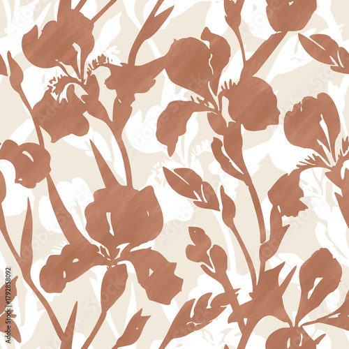 seamless background with flowers earthy colors textured pattern elegant arrangement