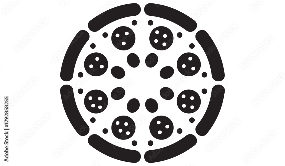 Obraz premium Symmetrical abstract circle pattern made of bold geometric shapes