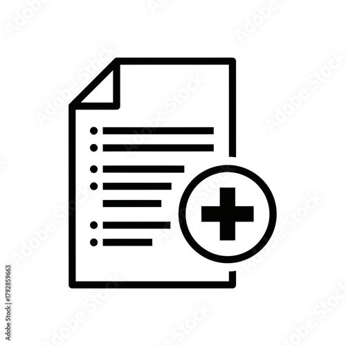 Document with plus sign icon