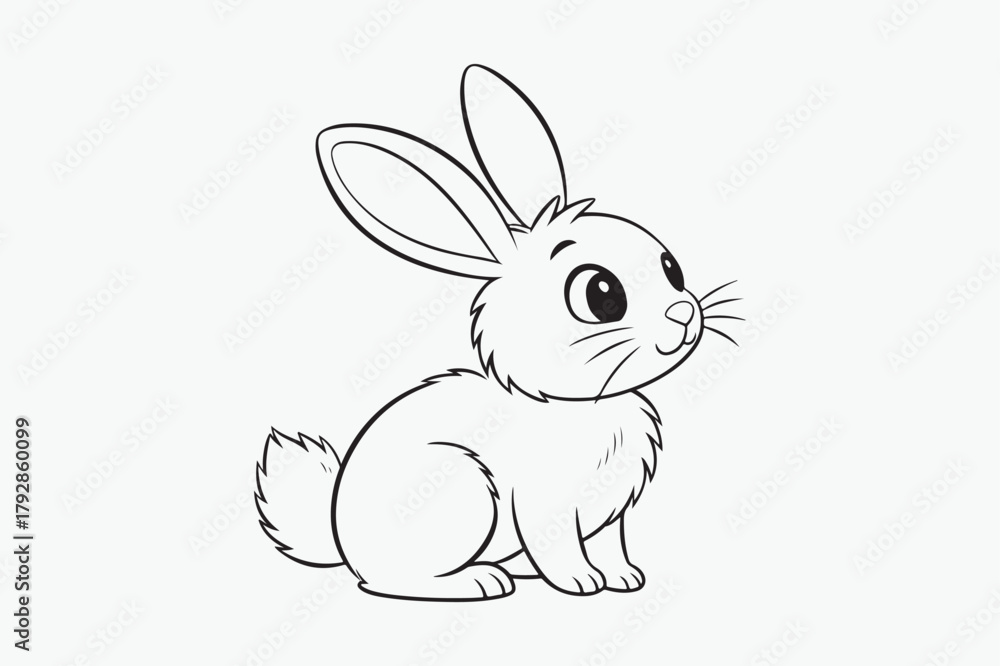 Fototapeta premium A rabbit vector illustration white background