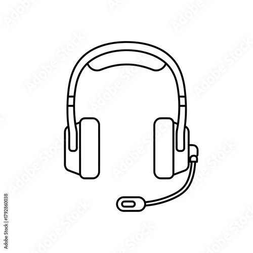 Headset with microphone, used for communication and listening