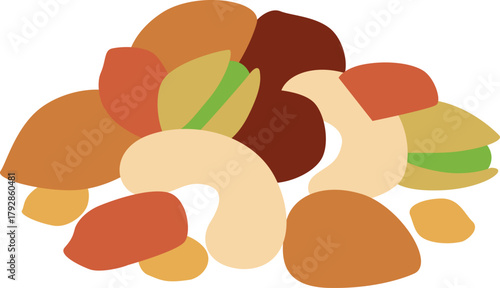 Assorted Healthy Mixed Nuts and Seeds Pile
