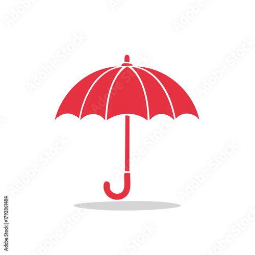 Red Umbrella Graphic Icon Symbol Open Protection Weather