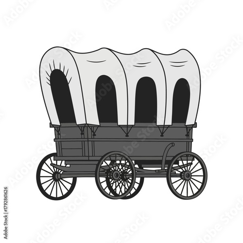 Covered wagon, a historical mode of transportation used by pioneers