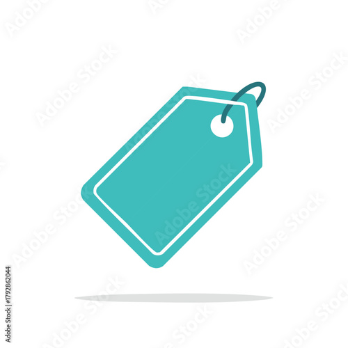 Teal Price Tag Vector Icon for Retail Sales and Discount Promotions
