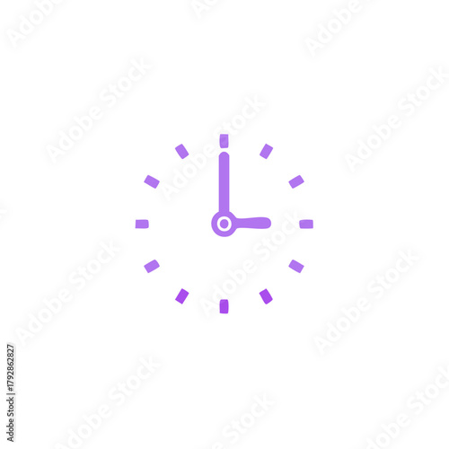 Clock Icon Showing Time Three O'Clock Timepiece Indicating Hours Minutes and Seconds