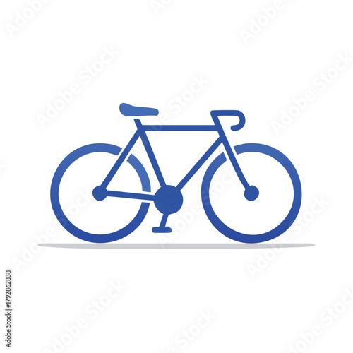 Blue bicycle icon simple vector graphic representing cycling sport and sustainable transportation