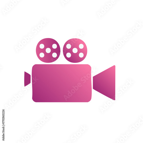 Pink Gradient Video Camera Icon Illustration