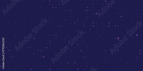 Purple abstract pixel texture bg video screen. Tv pattern background with square noise effect. Futuristic broadcast neon gradient banner for television