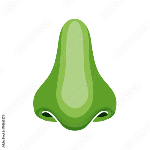 Green Nose Illustration Flat Design