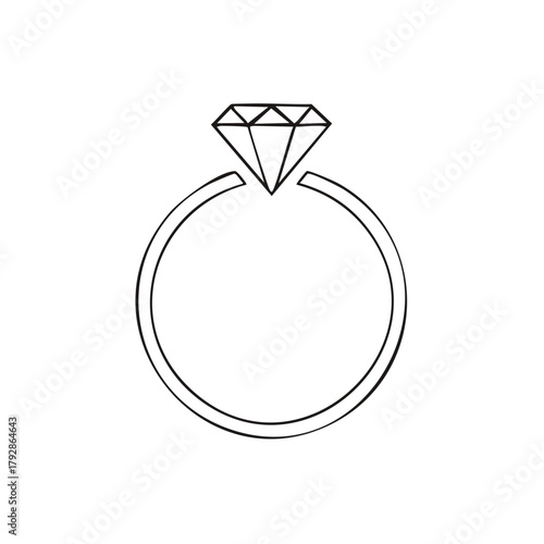 Simple Diamond Ring Icon Graphic Element