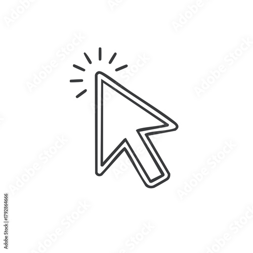 Clicking Arrow Cursor Vector Icon Mouse Pointer Symbol Choice Selection Action Line Art