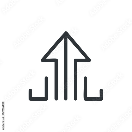 Modern Upward Arrow Symbol Business Growth Concept Icon Direction Indicator