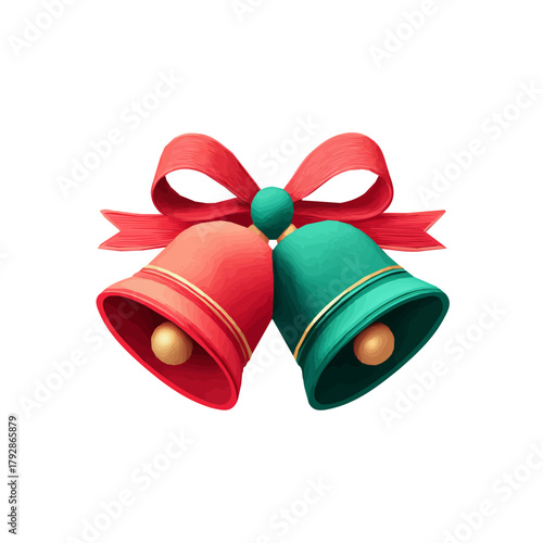 a beautiful Simple flat 2D icon jingle bells isolated on a white background, vector, flat design, animation design, simple flat 2D icon, minimalist design, vector design