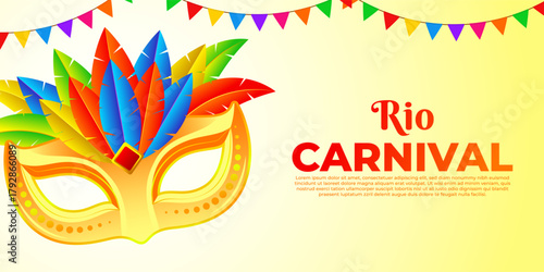 Vector illustration of Rio Carnival social media template
