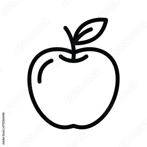 Illustration of a fresh apple, perfect for healthy eating and fruit designs